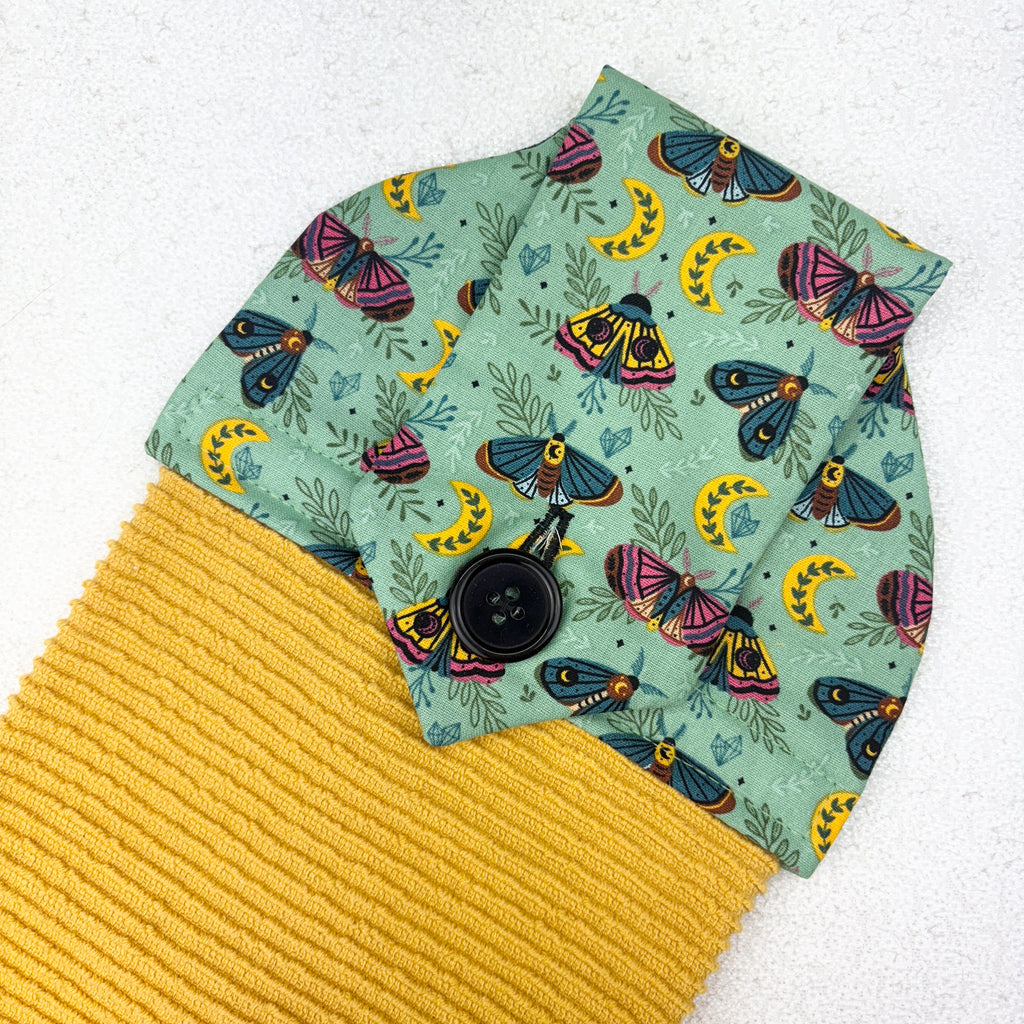 mystic, moths, moon phase, towel