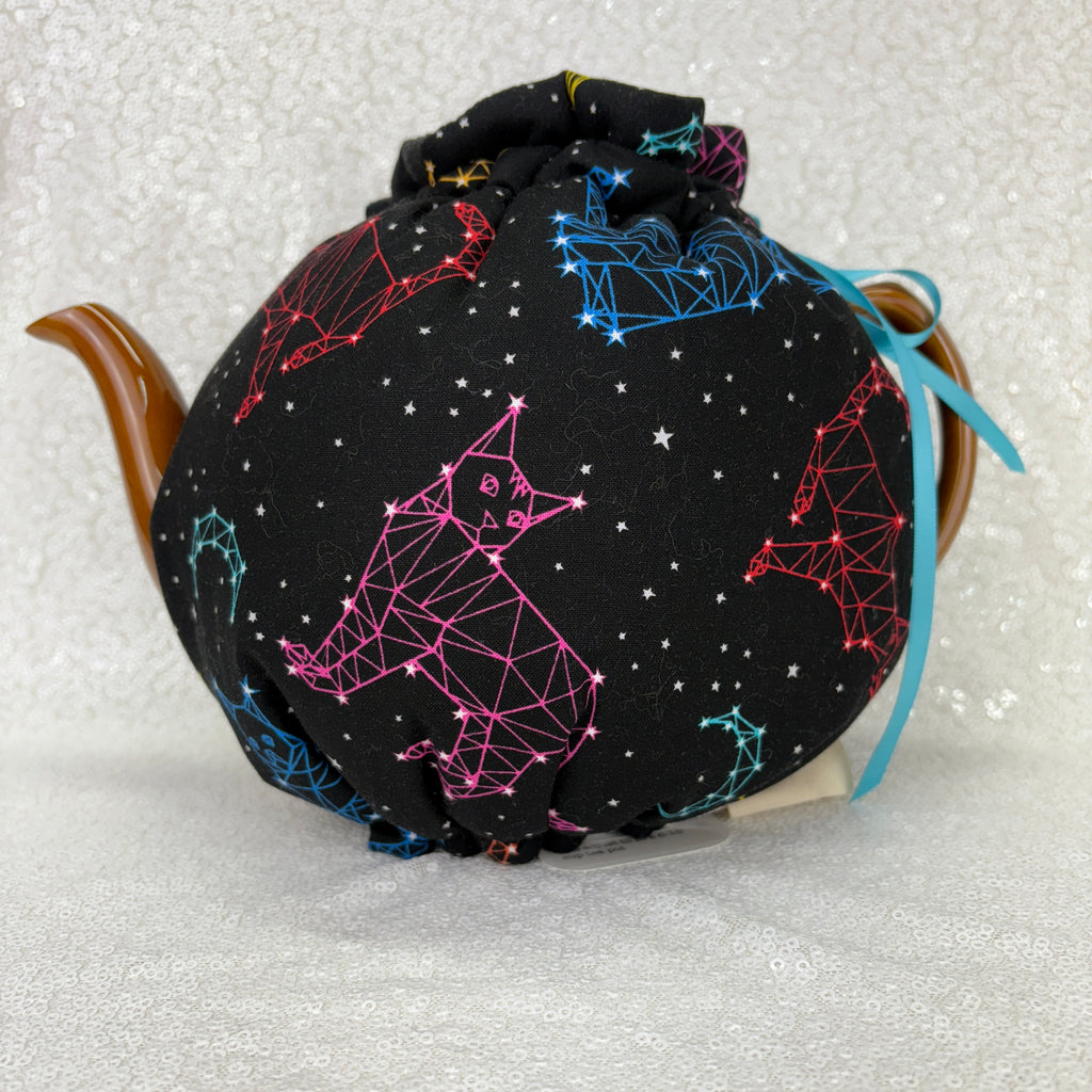 cats stars, constellations, tea cosy
