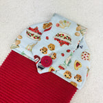 Load image into Gallery viewer, cotton topped towel with baking design and red towel

