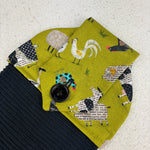 Load image into Gallery viewer, cotton topped kitchen towel with farm animals on green
