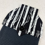 Load image into Gallery viewer, Kitchen towel featuring a cotton top on a turkish towel.  Black and White birch design
