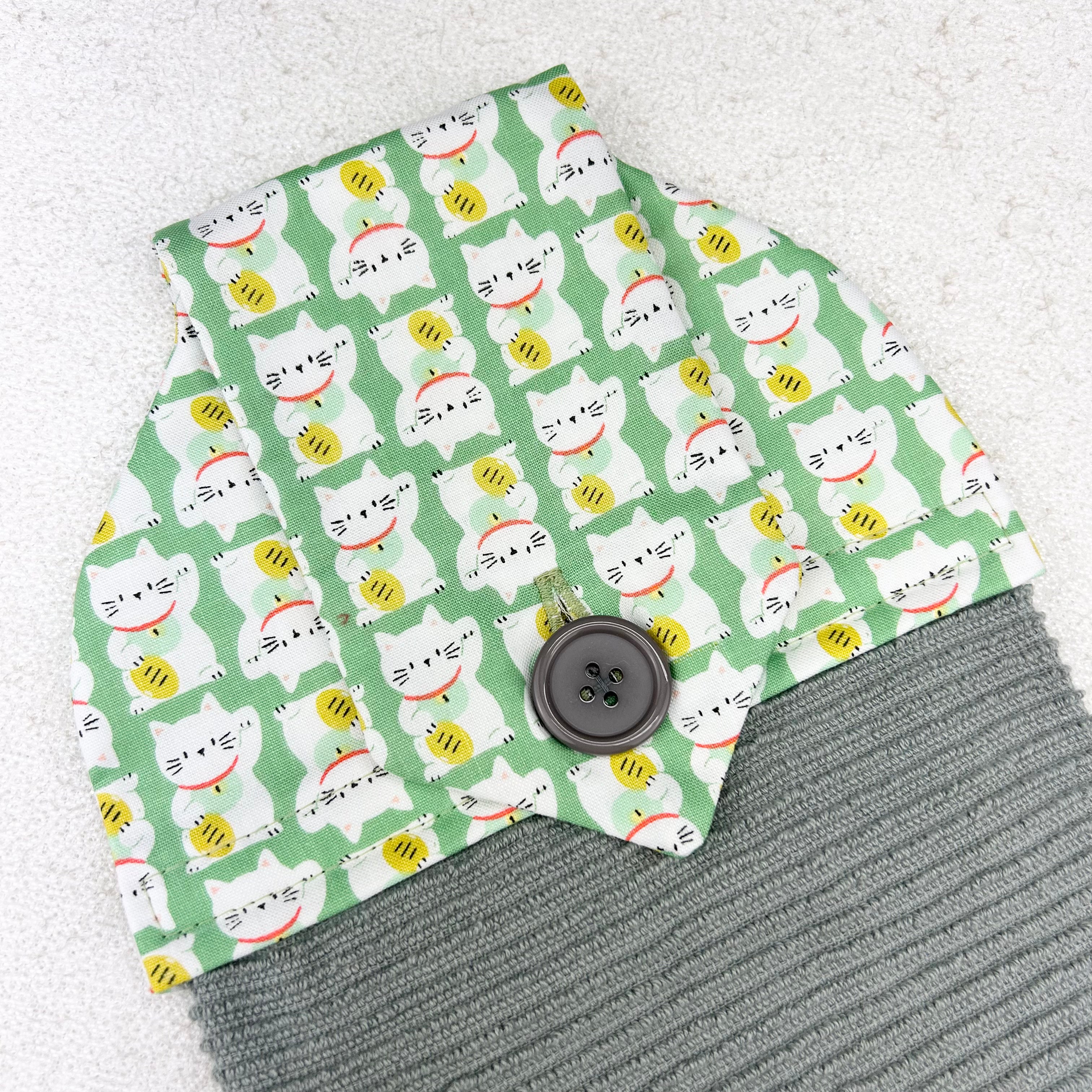 Kitchen Towel: Neko Kitties (green)