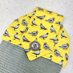 pigeons, birds, city birds, kitchen towel, handmade niagara