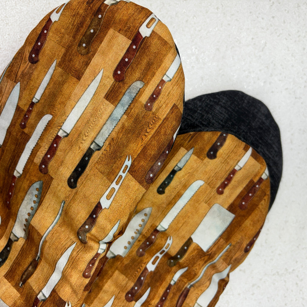 knives, chef, ovenmitts